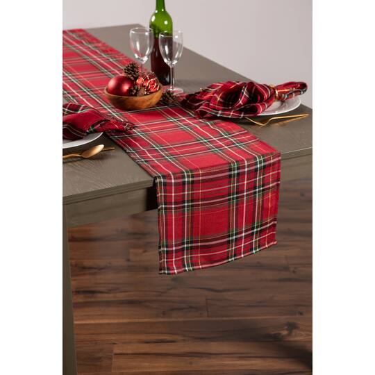 DII® 72" Metallic Holiday Plaid Table Runner